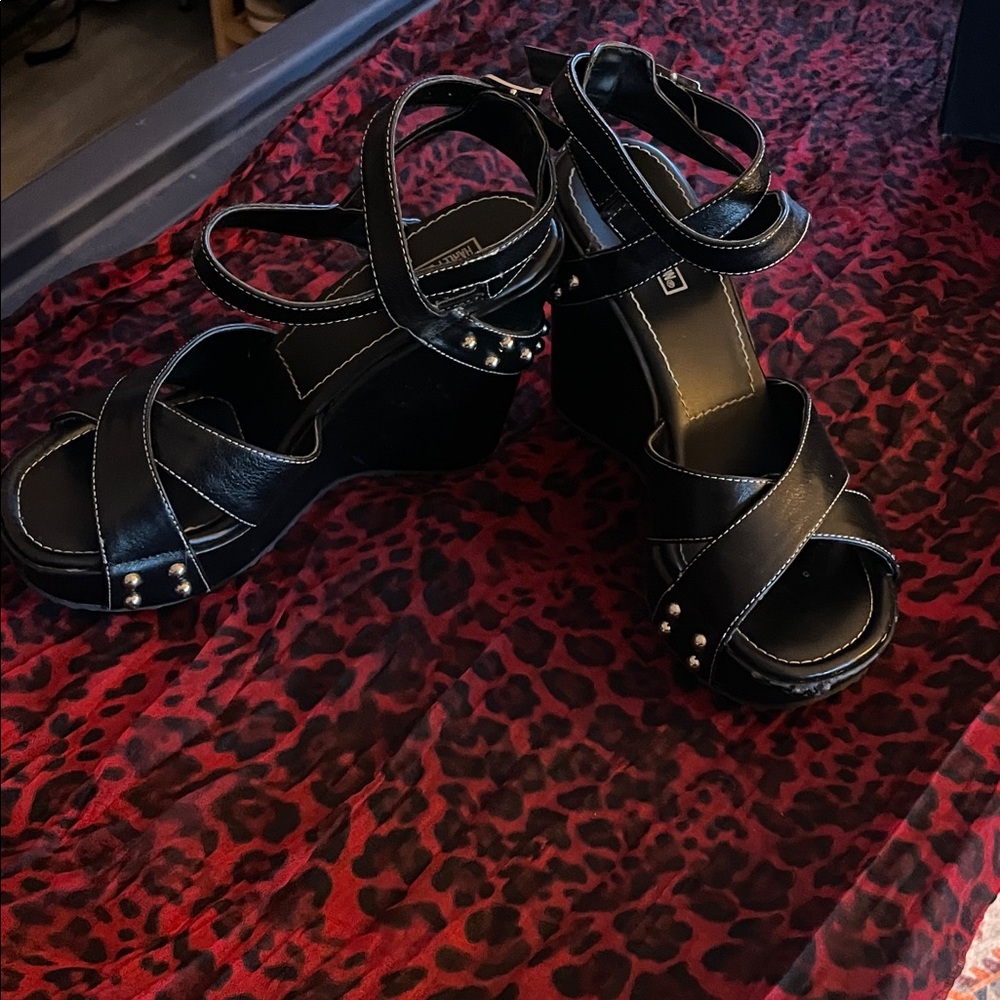 Harley-Davidson Black Wedge Sandals